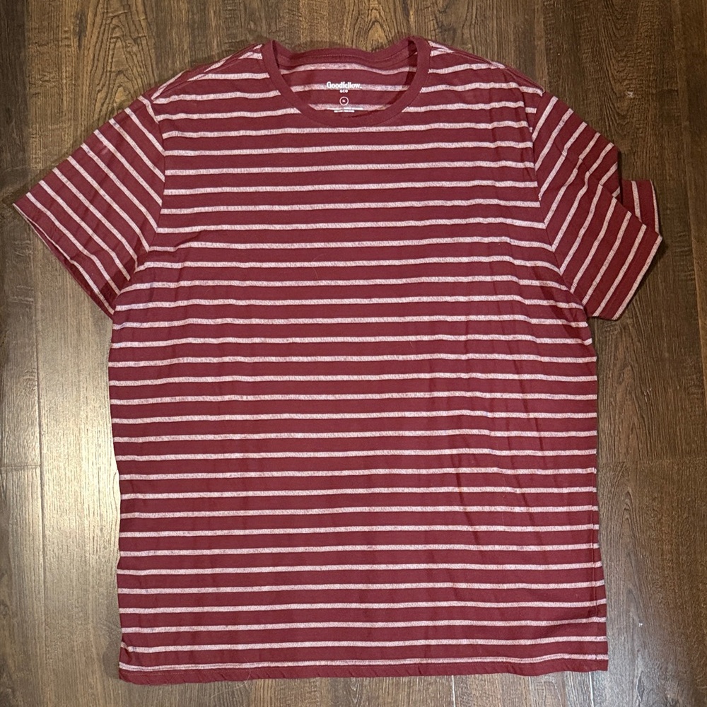 Goodfellow & Co Maroon and White Striped Tee